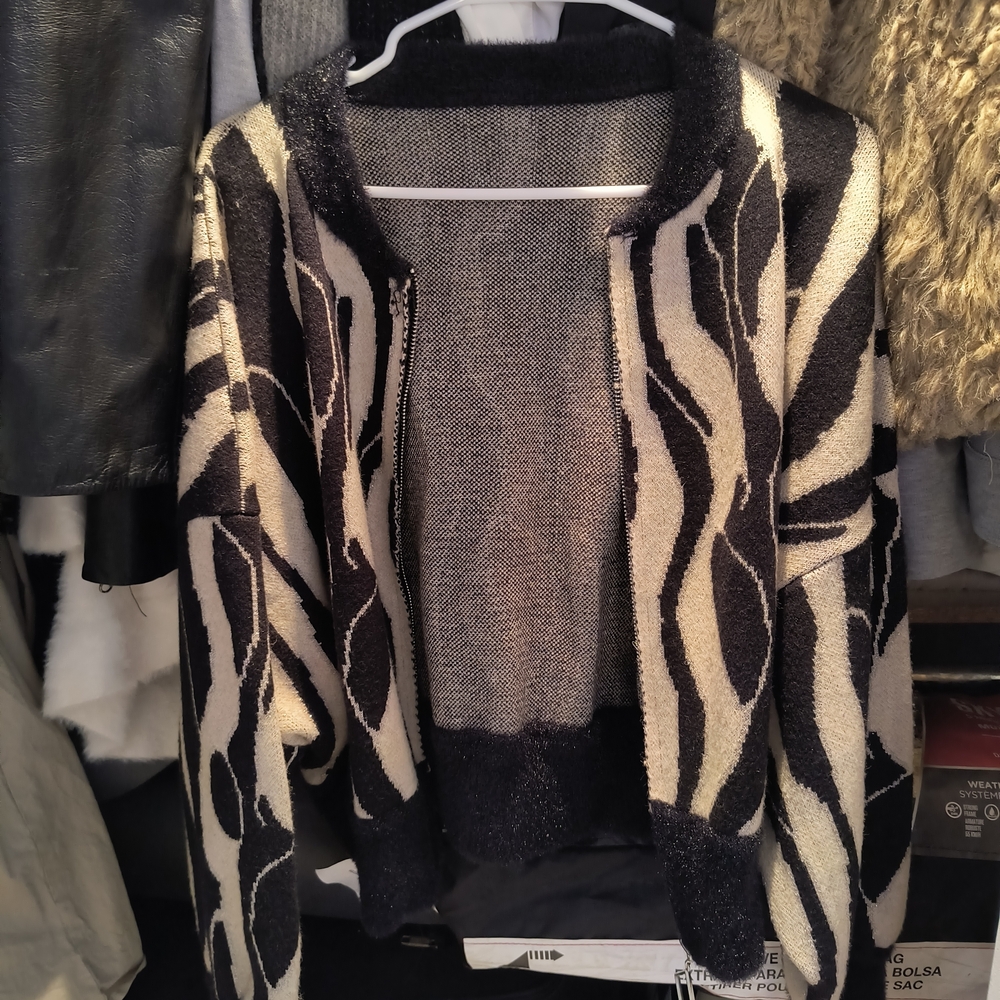 Stylish Black and Cream Women's Sweater